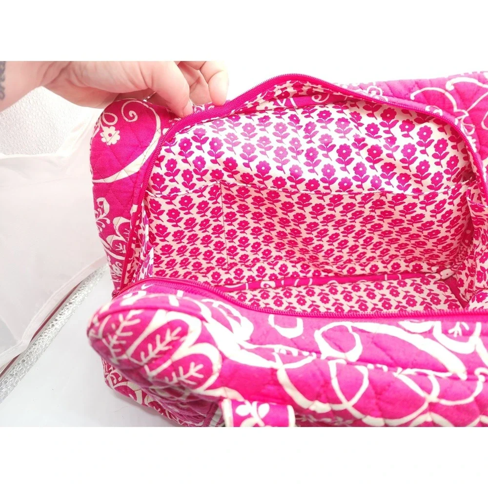 Retired Vera Bradley Twirly Birds Pink Shoulder Handbag - Picture 9 of 10